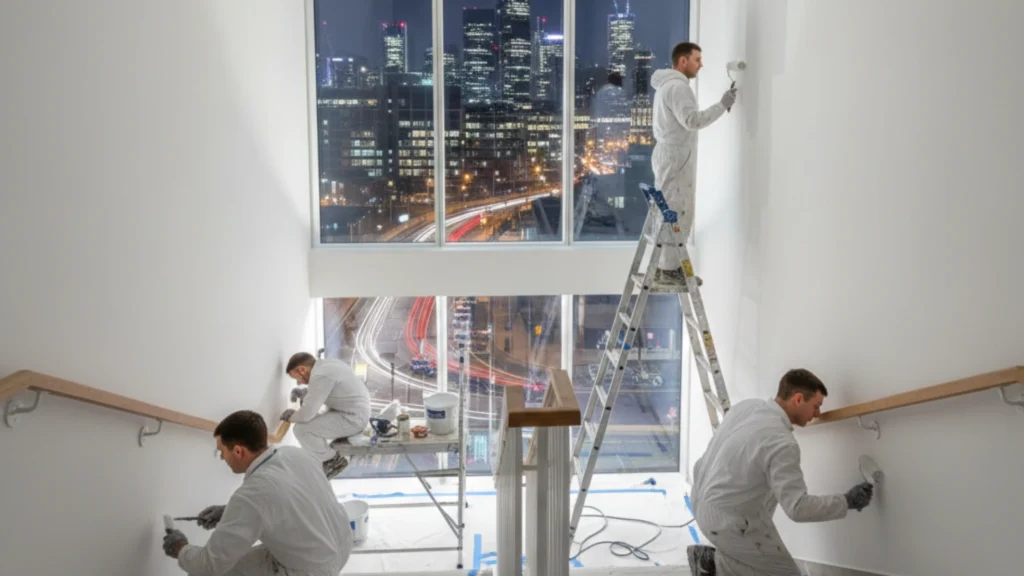 an image of E14 stairwell painters