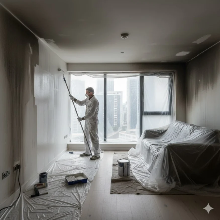 An image of smoke damage painting E14